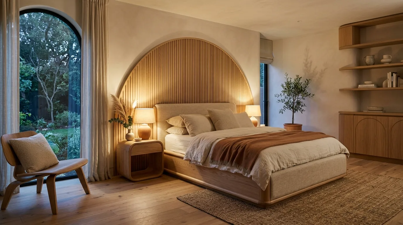 Bring in wood tones that feel soft and grounded inspiration for an organic modern bedroom.